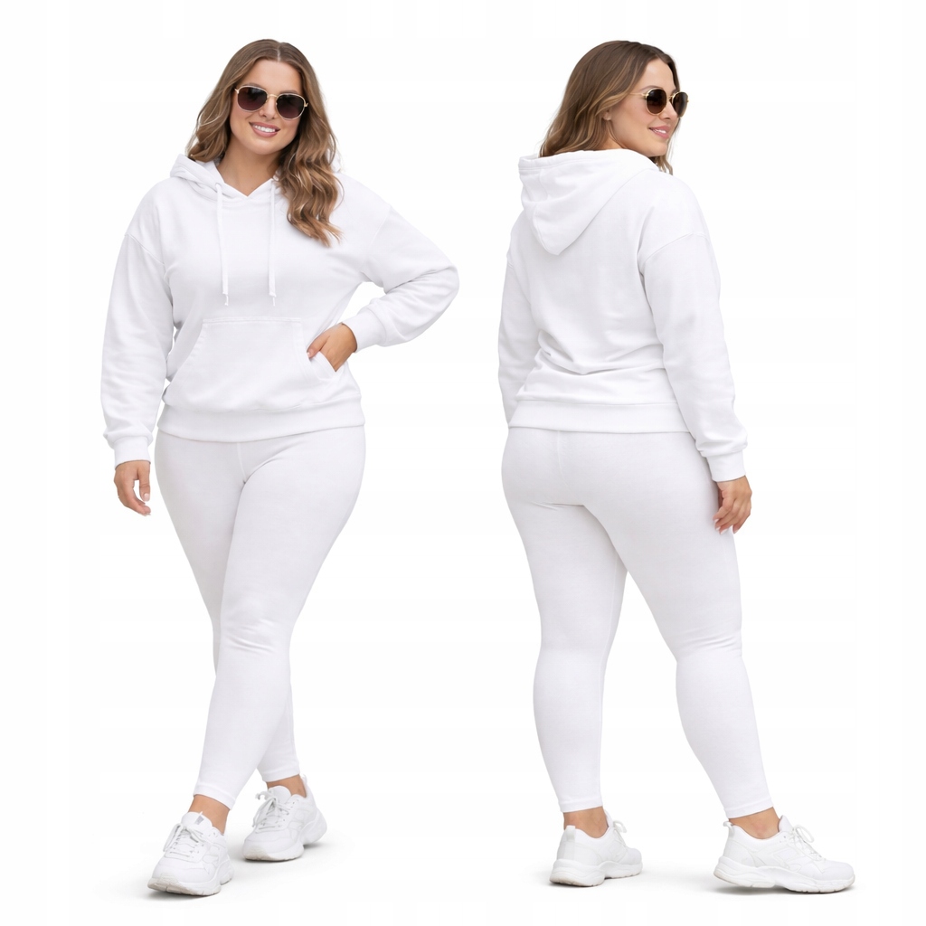 Teplákovka Dámský Bílý Sportovní Komplet Mikina A Legíny, velikost XL/XXL