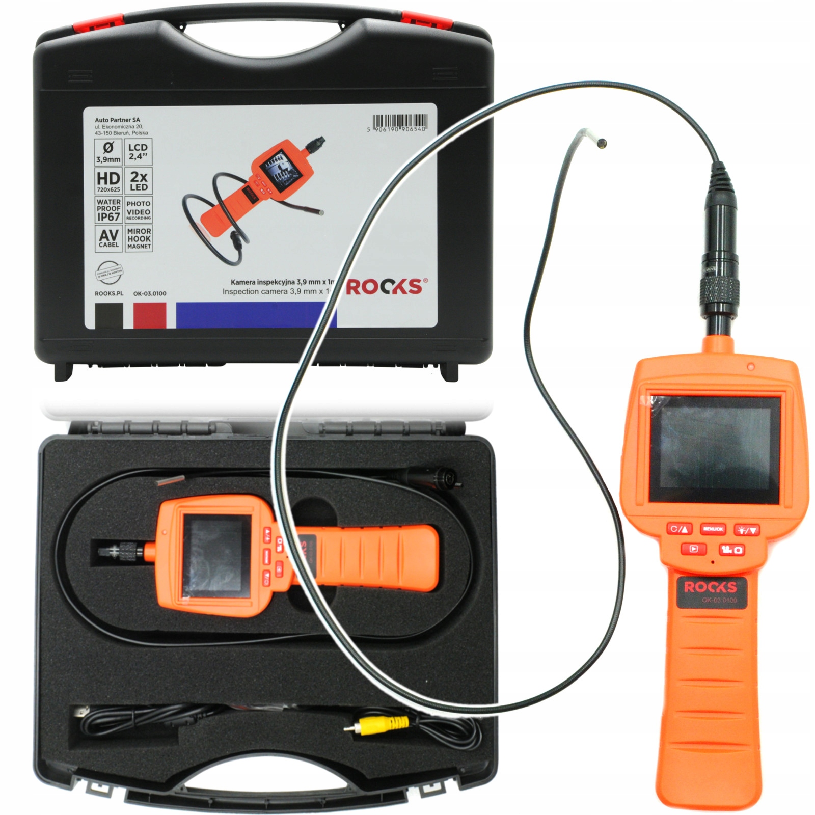 Ендоскоп зонд 3.9 мм 1м камери огляду випадок