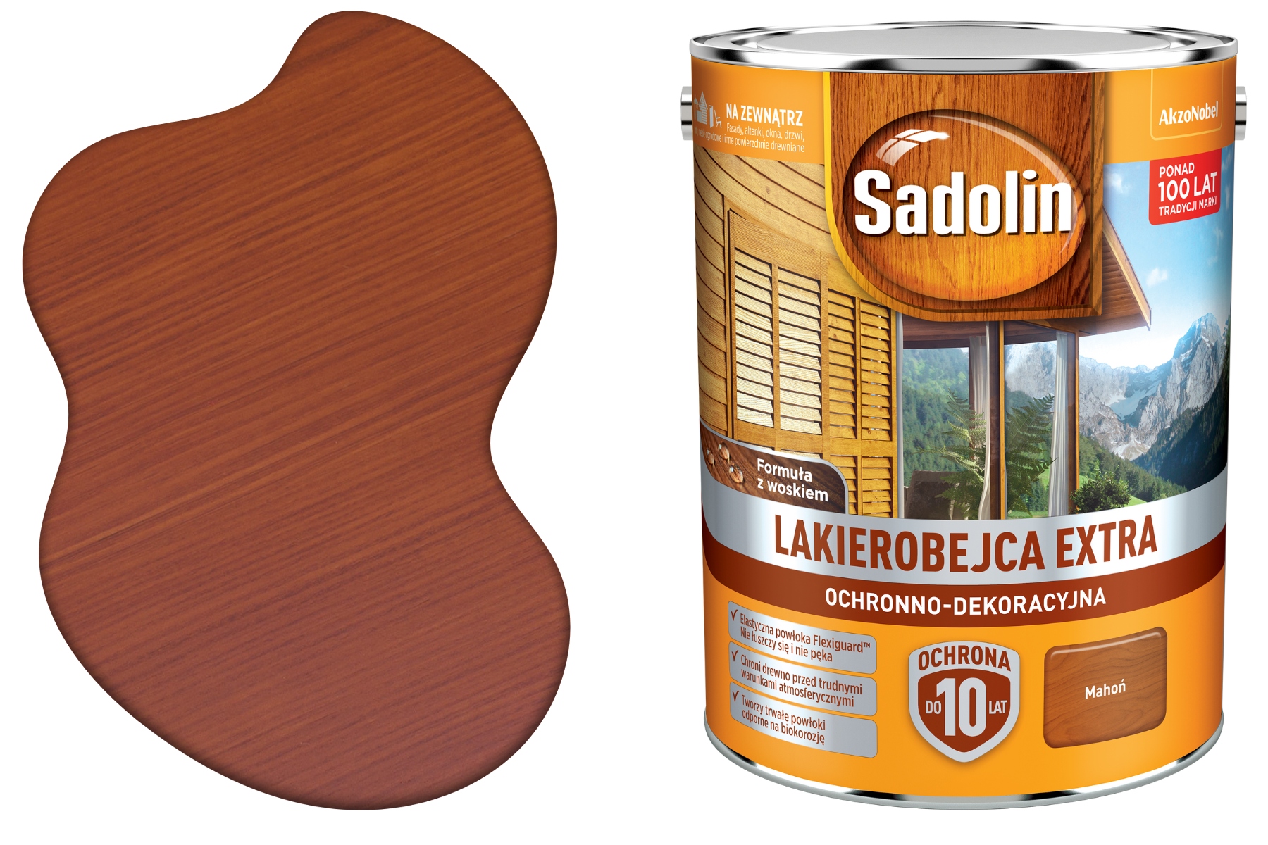 Sadolin Extra Lazura lakierobejca Do Drewna Ochronna Dekoracyjna Mahoń 5L
