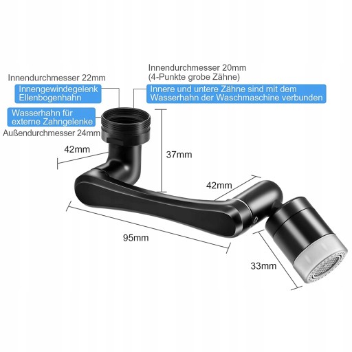 PRZEDŁUŻKA DO KRANU BATERII PERLATOR WYLEWKA CHROM Marka inna