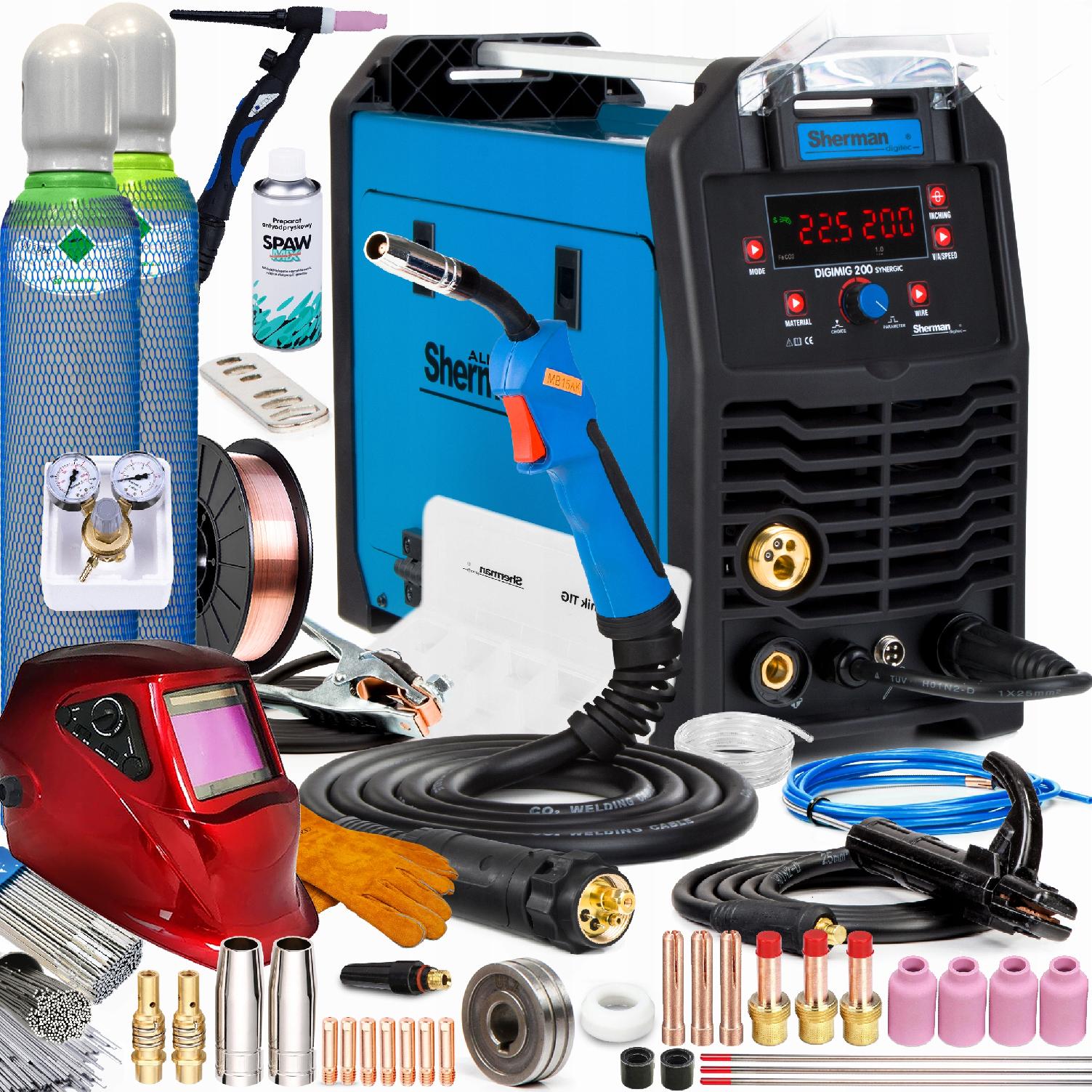 SPAWARKA INWERTOROWA INWERTER SHERMAN DIGI MIG 200 SYNERGIA MMA TIG 200A