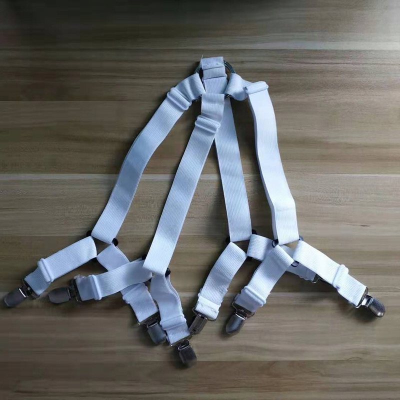 Białe szelki do przescieradla klipsy zapiecie Marka GALAXY