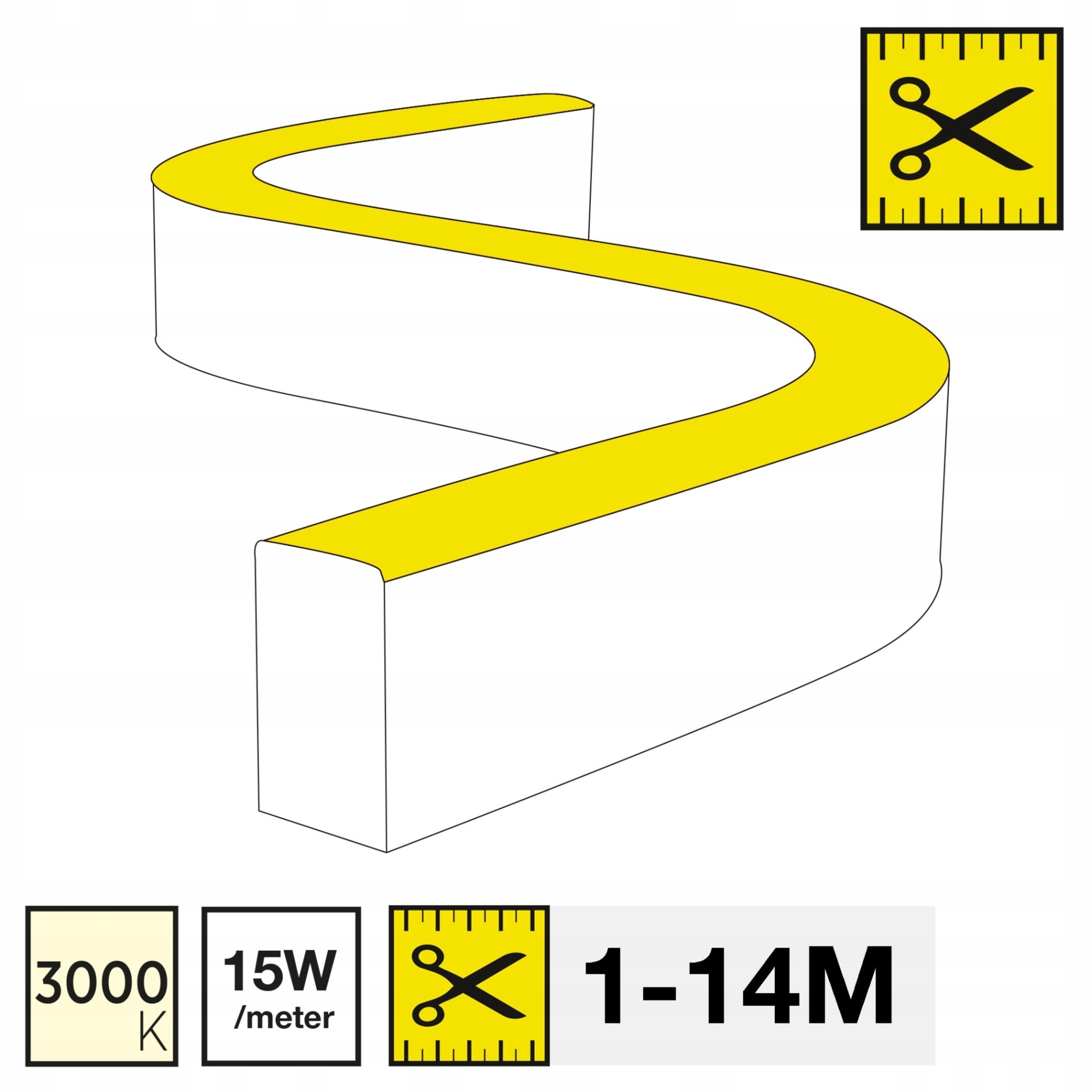 Led pásik Slc Neon Flex Side 3000K 15W 515LM 1-14M IP67