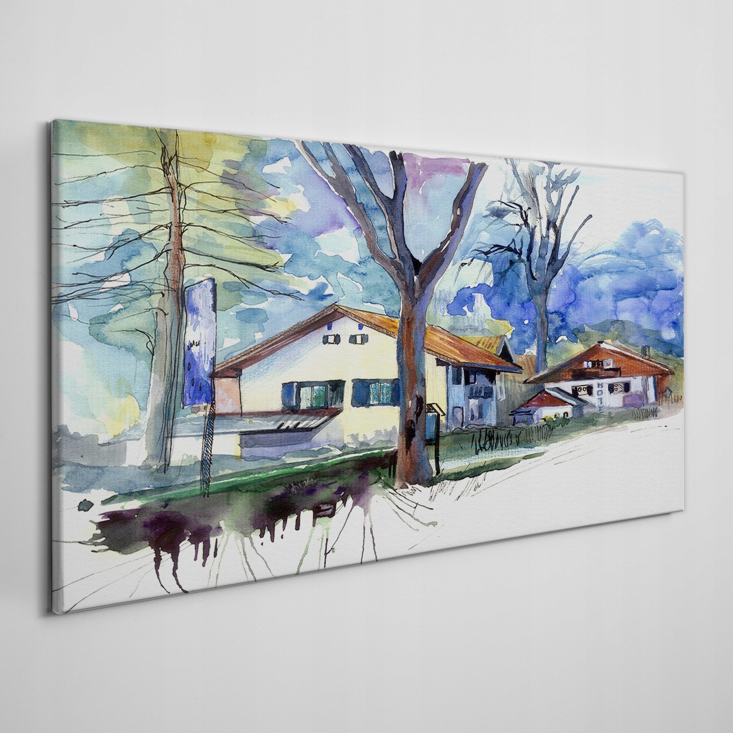 

Płótno foto obraz na ramie Akwarela drzewa 120x60