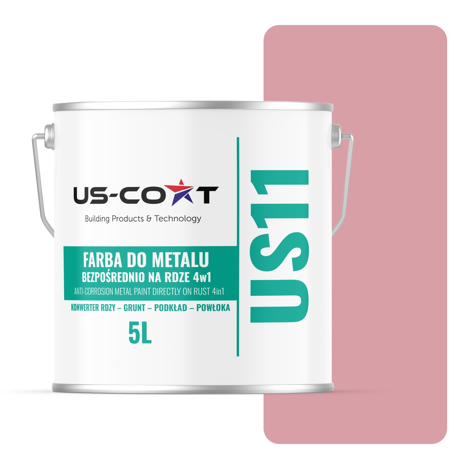 Farba Na Kov Na Hrdzu Plech Pozinkovaná 4v1 Ružová Svetlá RAL3015 Polomat 5L