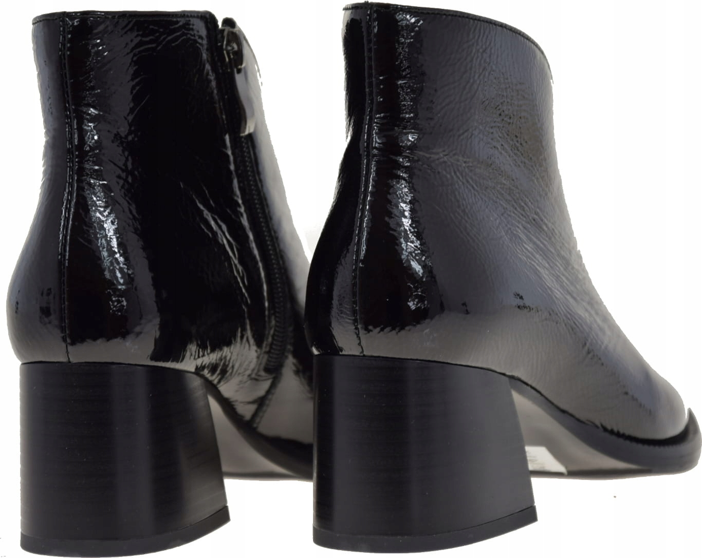 ELEGANCKIE DAMSKIE BOTKI ACORD 3620 CZARNE SKÓRA LAKIEROWANA OCIEPLANE R.41 Kolekcja Nowa