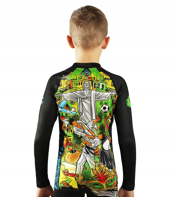 Dětské rashguard tričko Brasil Kids s dlouhým rukávem, velikost 140 cm Ground Game