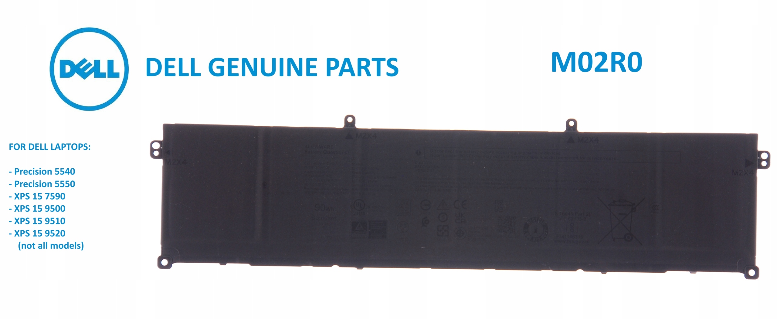 Baterie Dell Alienware X16 R1 R2 M02R0 Precision 5540 5550 Xps 7590 9500