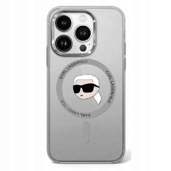 Karl Lagerfeld IML Metal Karl Head MagSafe Pouzdro pro iPhone 16 Pro (černé)