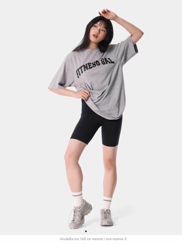 T-shirt damski Luźny Krój koszulka bawełna na trening M