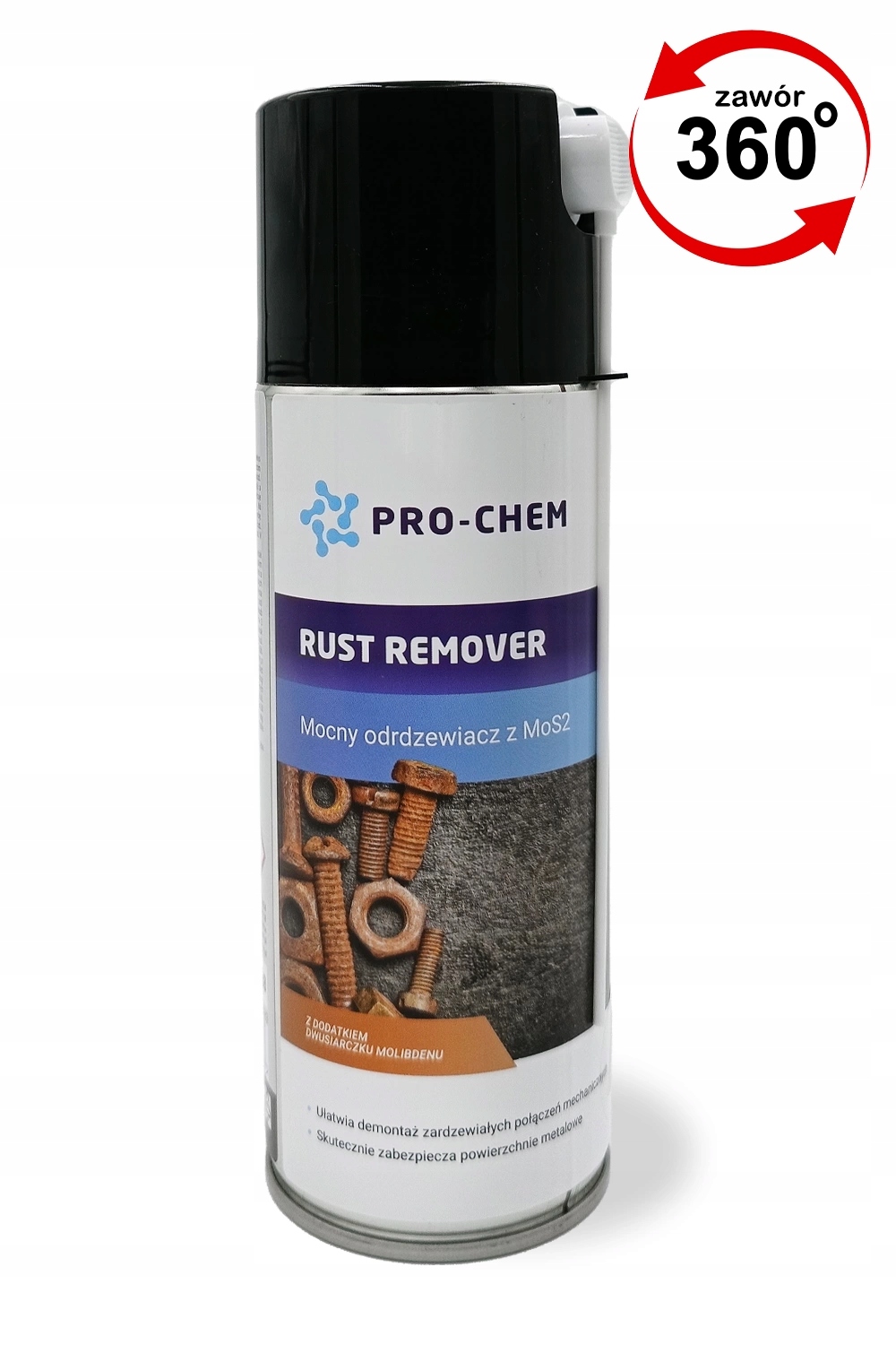 ODRDZEWIACZ NEUTRALIZATOR RDZY RUST REMOVER PENETRATOR z MoS2 PRO-CHEM Pojemność opakowania 400 ml