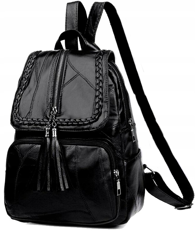 

Plecak damski czarny skórzany retro mały