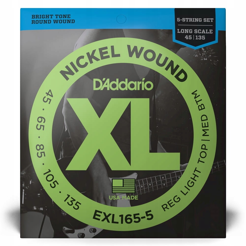 D'Addario EXL165-5 struny pro basovou kytaru 45-135