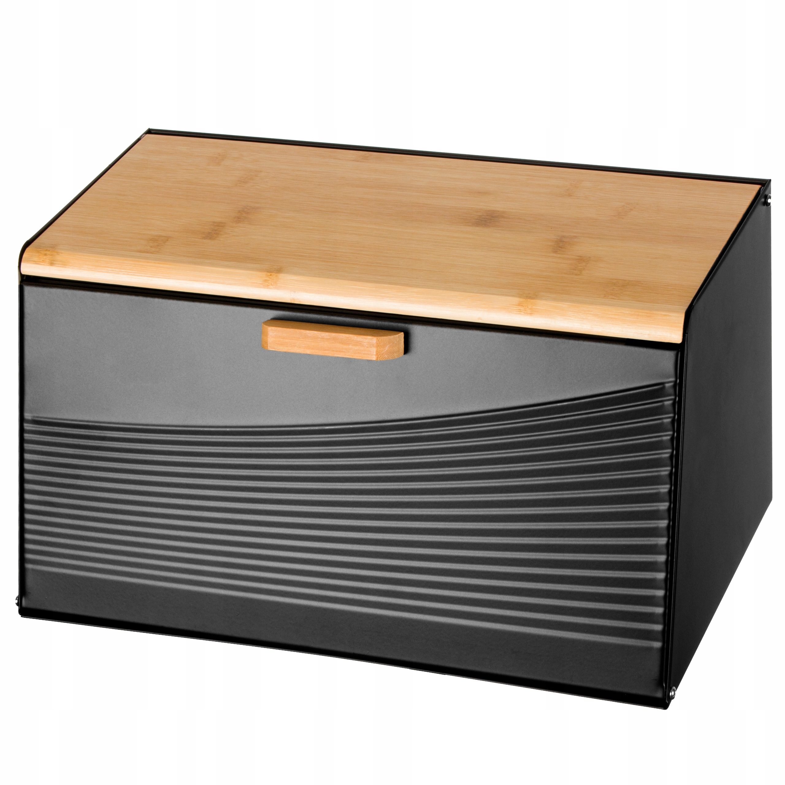 POJEMNIK NA CHLEB BUŁKI PIECZYWO METALOWY CHLEBAK CZARNY BAMBUS + SZPATUŁKA EAN (GTIN) 5906716927493