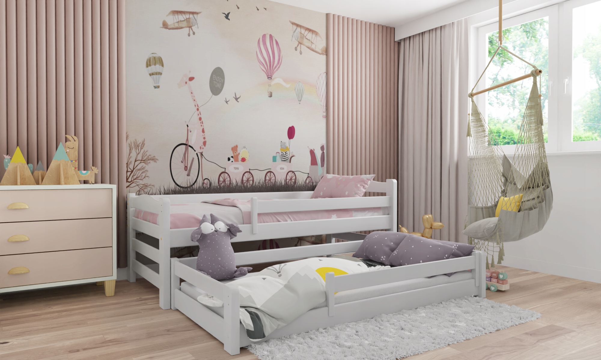 Łóżko podwójne wysuwane 180x90