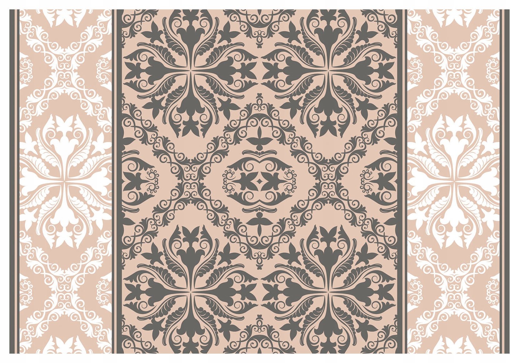 Vliesová fototapeta Béžové rostlinné ornamenty a geometrie 368x254 lepidlo