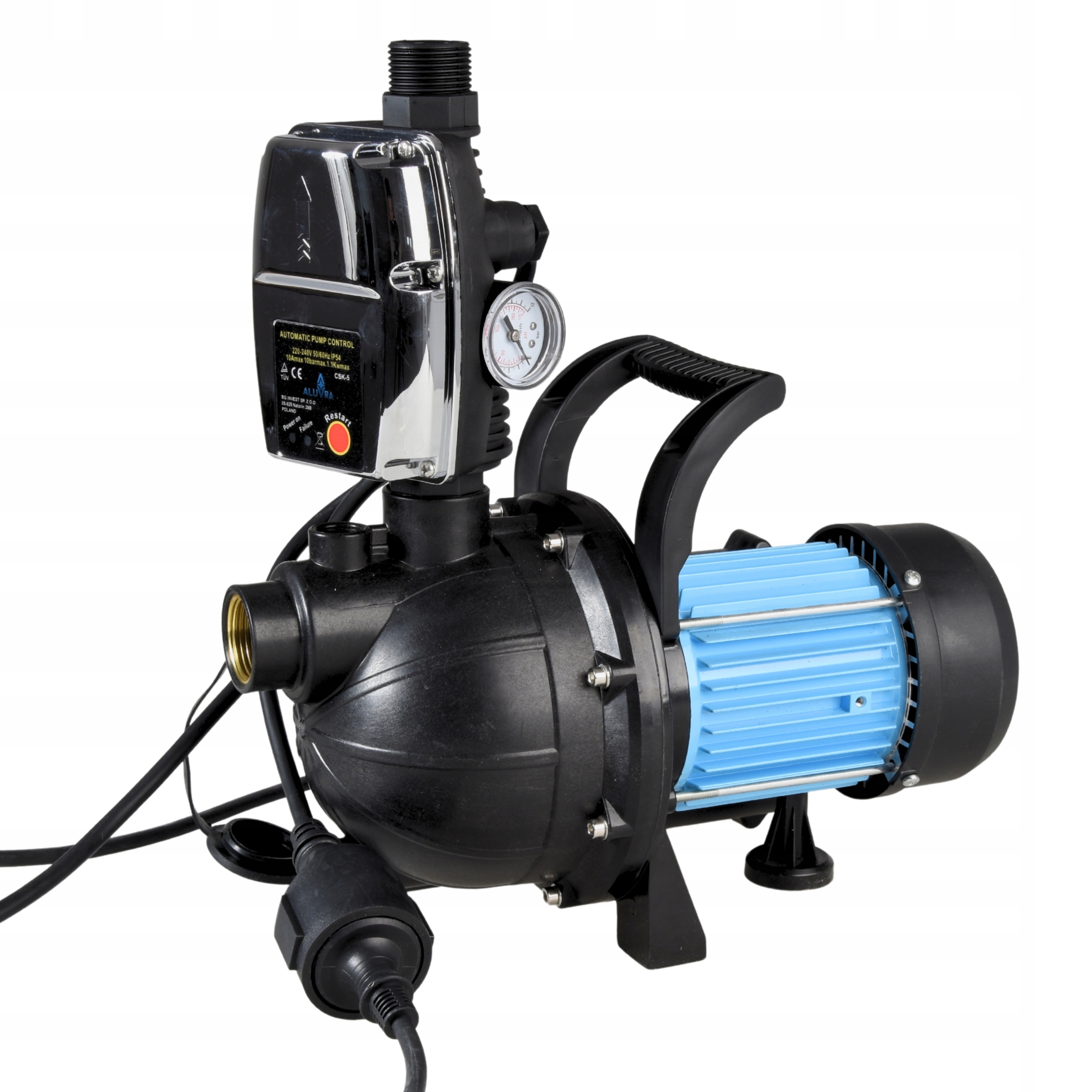 Výkonná Vodná Pumpa 1000 W 60 L/min Automatický Ovládač Čerpadla