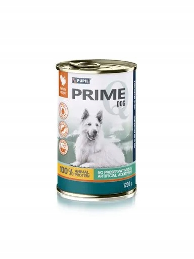 5 x Krmivo pro psy Pupil Prime bohaté na krůtu s játry 1200 g