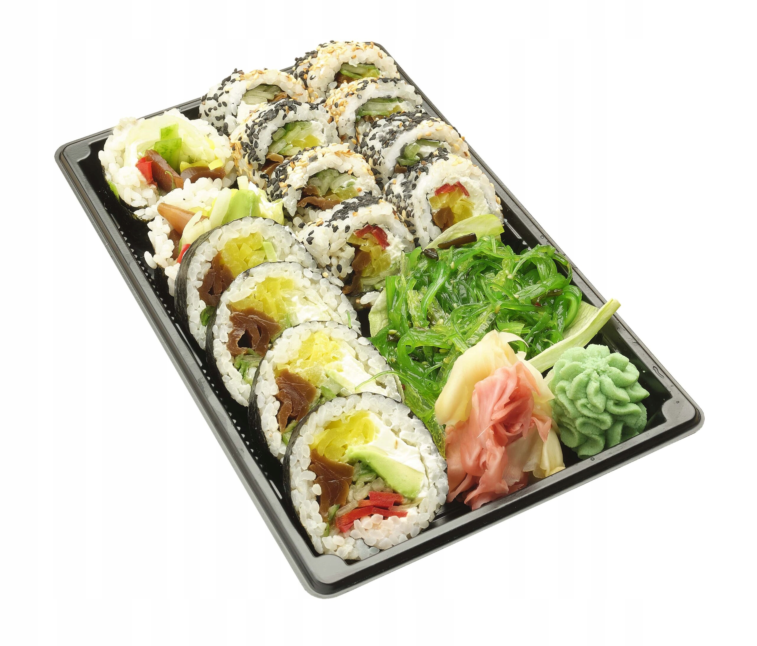 

Zestaw tacki do sushi czarne 225x150x50mm a50szt