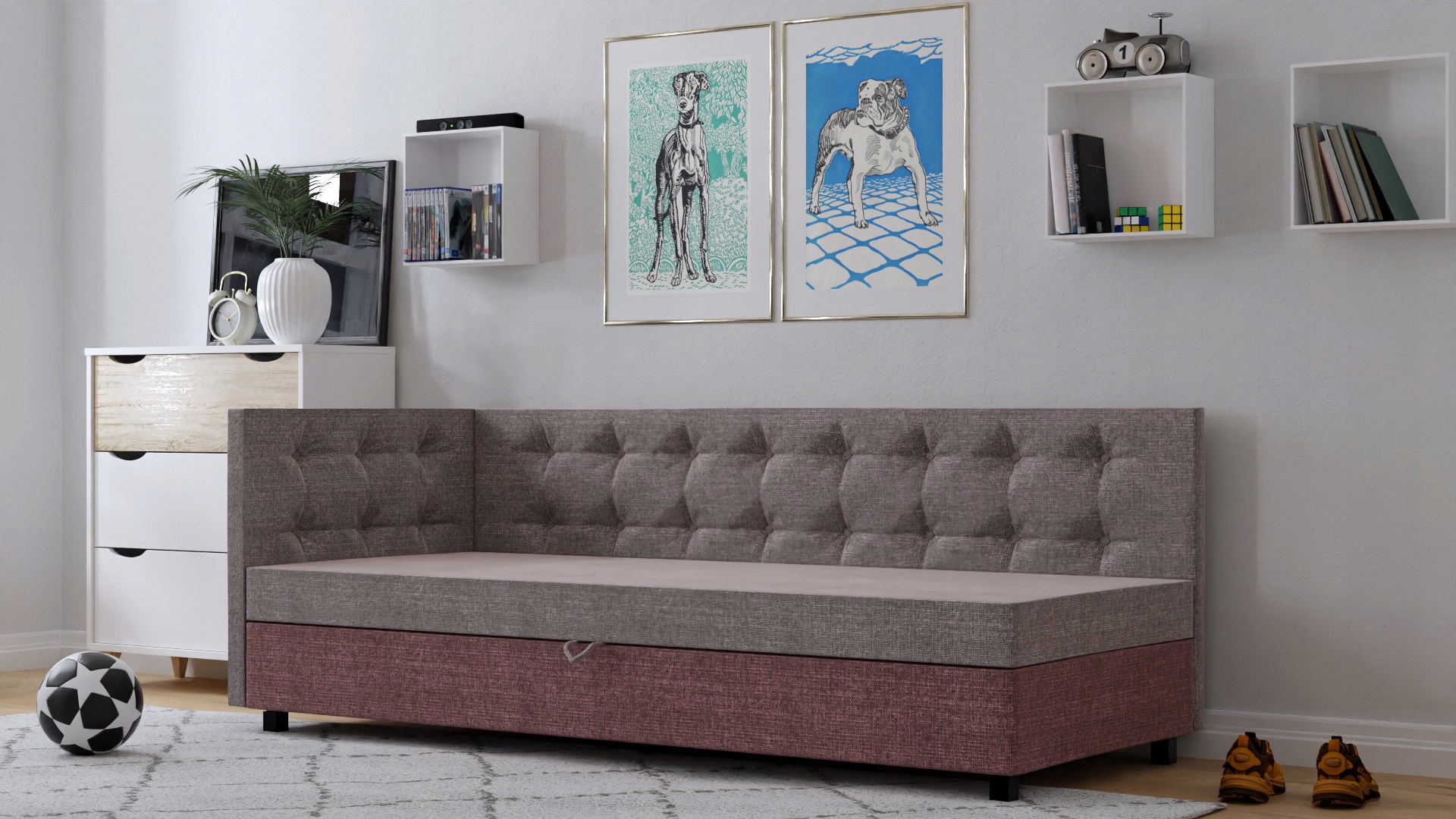 Tapczan z pojemnikiem SWM_Meble24 80 x 195 cm Typ łóżko inne