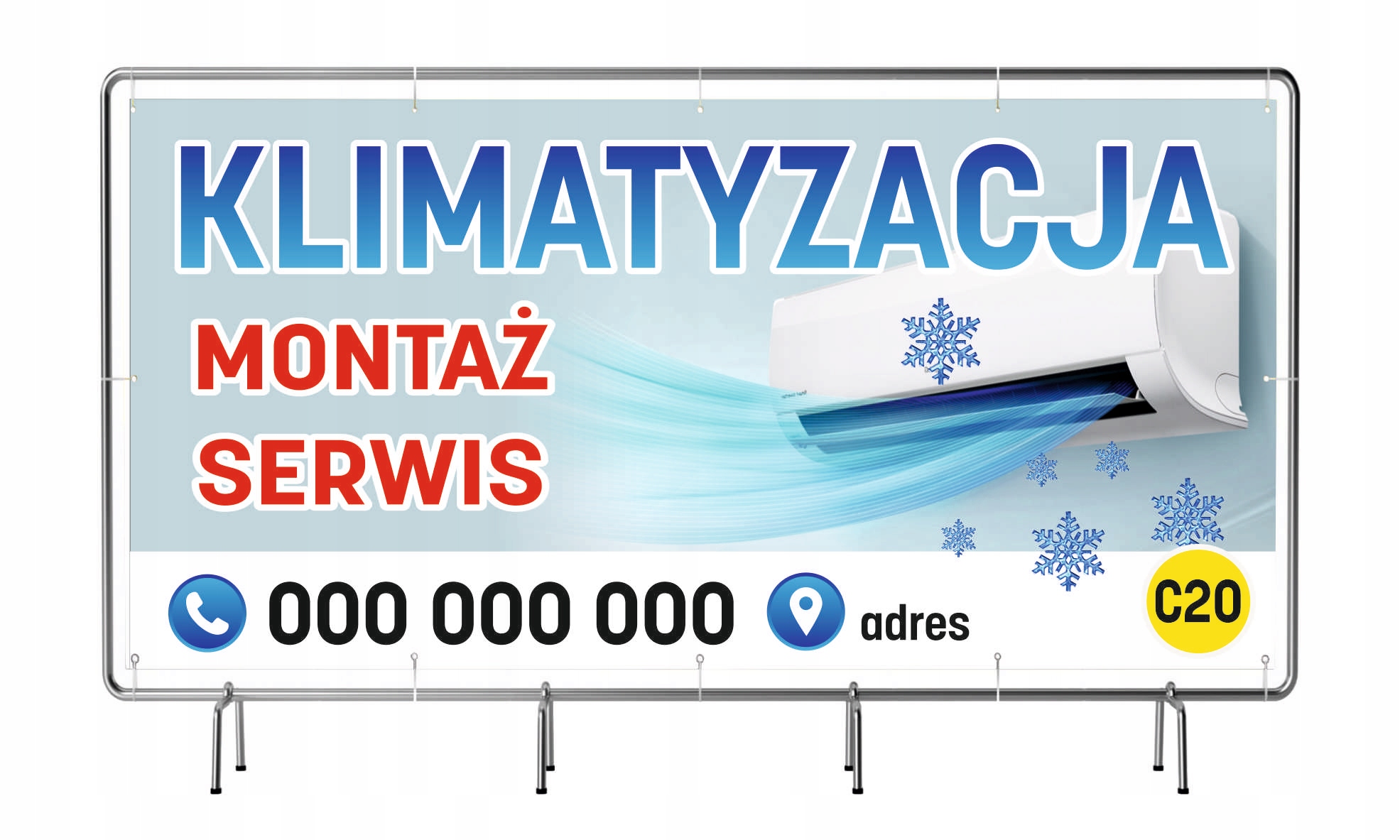 BANER REKLAMOWY 2x1m Klimatyzacja