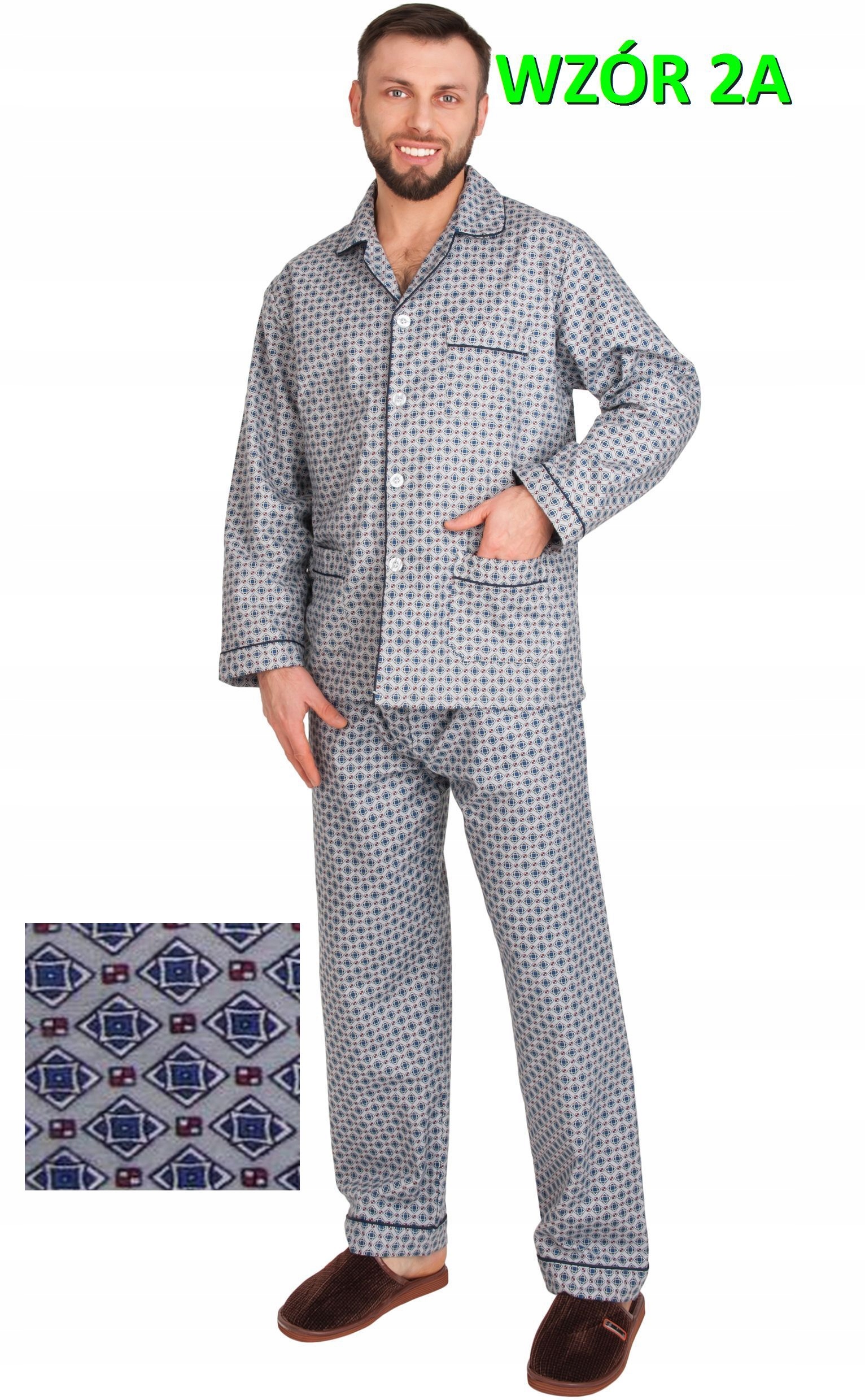 PIŻAMA MĘSKA FLANELOWA FLANELA r.L FOR-MAX 100%BAW Marka Formax