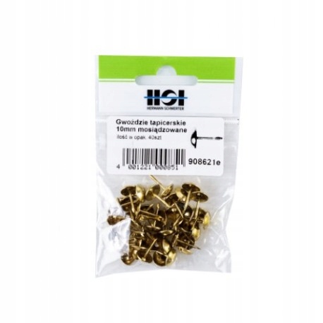 

Gwoździe tapicerskie 10mm mosiądzowane 40 szt. Hsi
