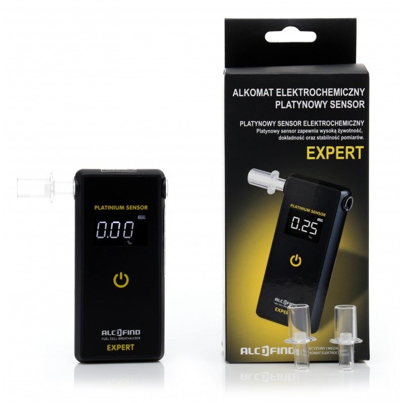 Alkohol Tester Elektrochemický AlcoFind Expert čierny Náustky