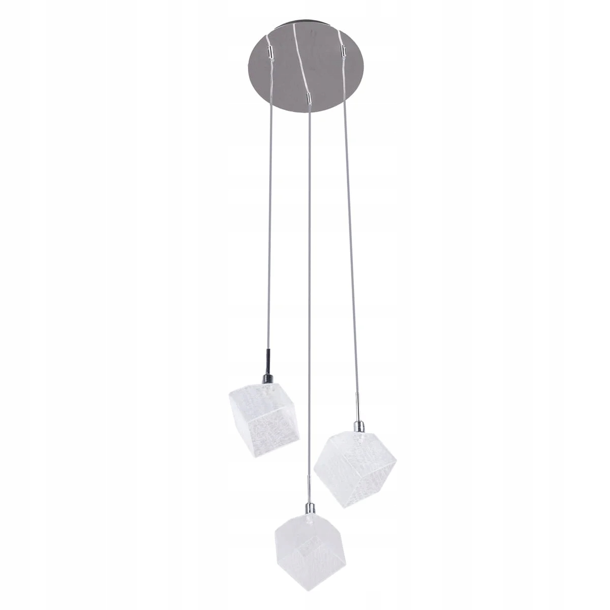 Závěsná lampa z krystalů Italux, moderní chrom