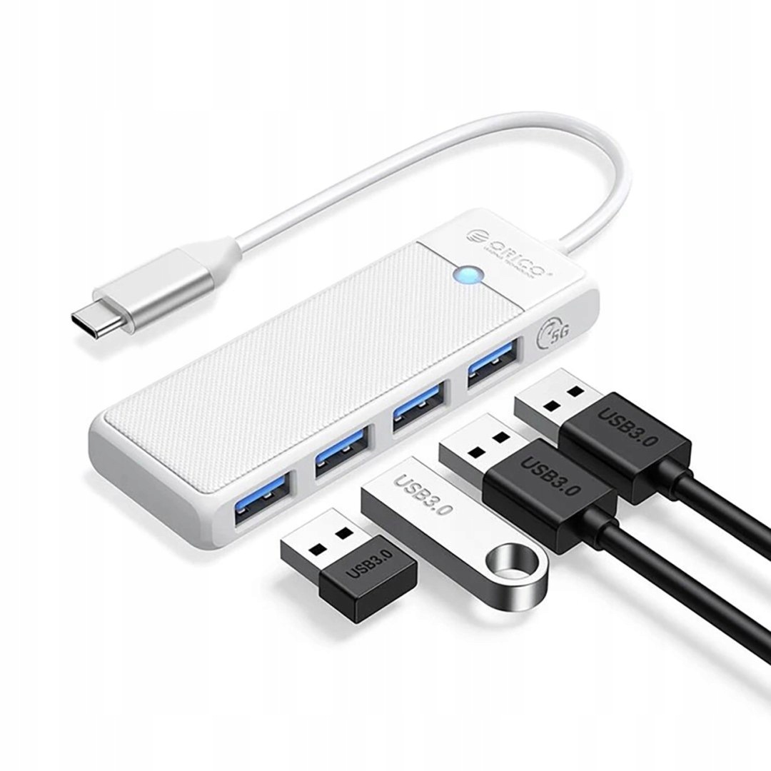 Hub Usb Orico PAPW4A-C3 4-portowy 4x Usb-a 3.0 1,8 m biały
