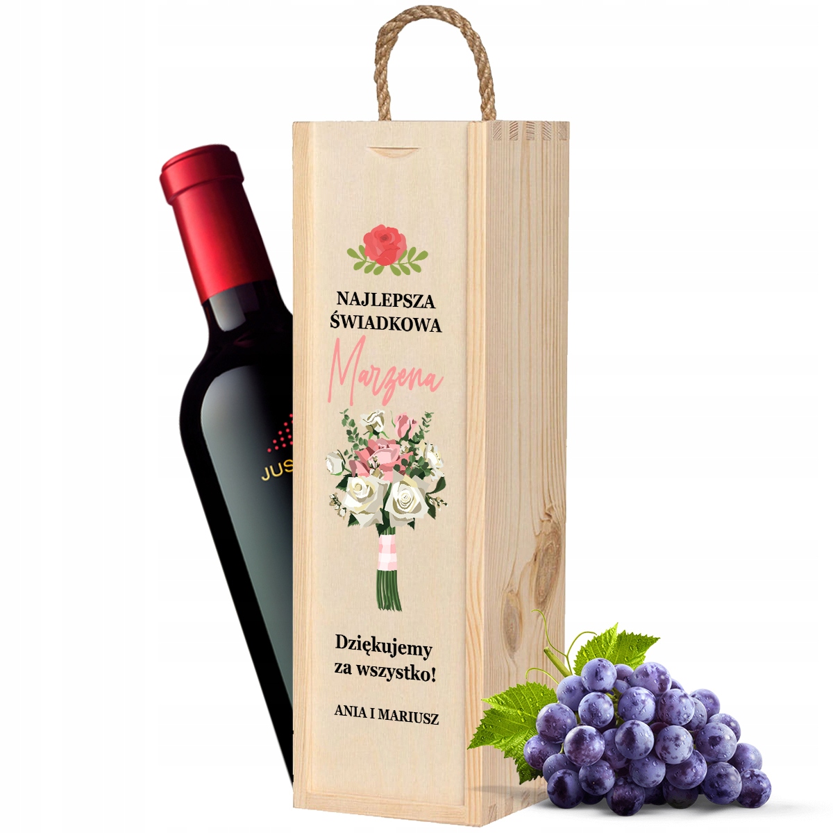 

Pudełko Na Wino Podziękowania Dla Świadków