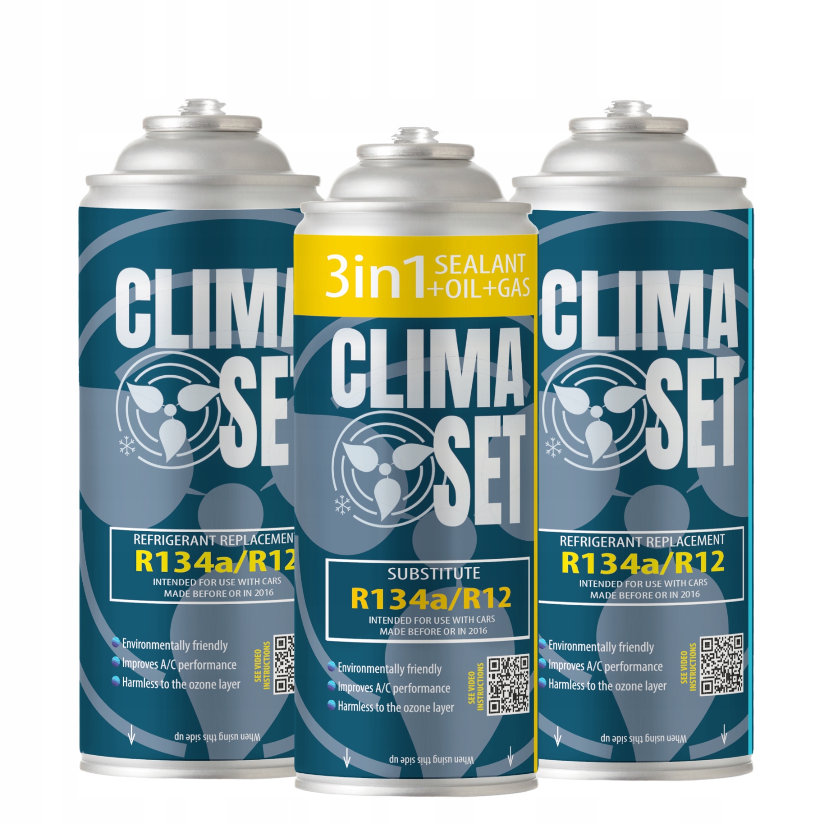ClimaSet 3v1 R134a 2x plyn R134a pro nabíjení klimatizace 1,25 kg