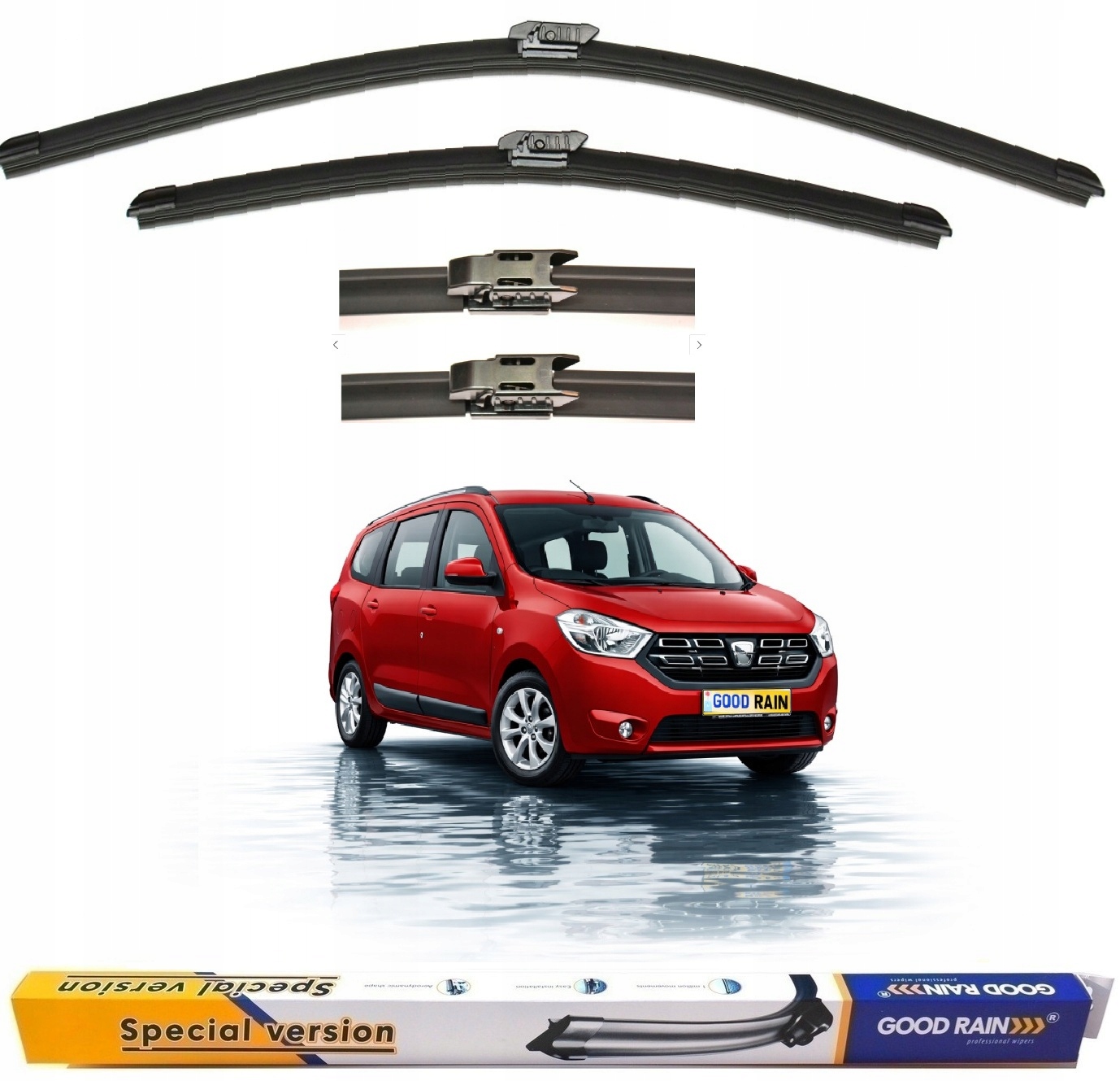 Wycieraczki Przód Samochodowe 550mm 400mm Zestaw Dacia Dokker Lodgy od 2015