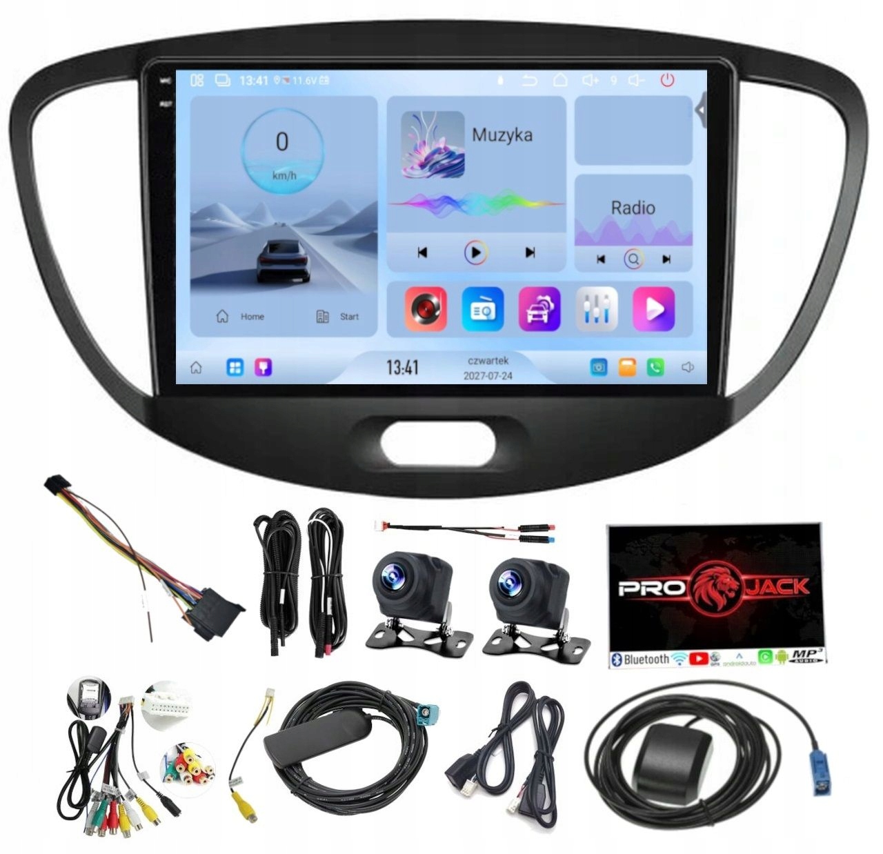 Rádio Navigácia Carplay Gps Android Wifi Hyundai I10 07-13 4GB 64GB Sim