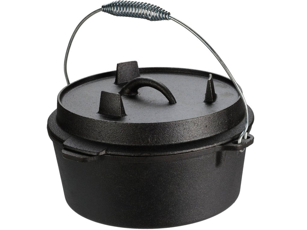 Litinový hrnec, černý, Ø 25 cm