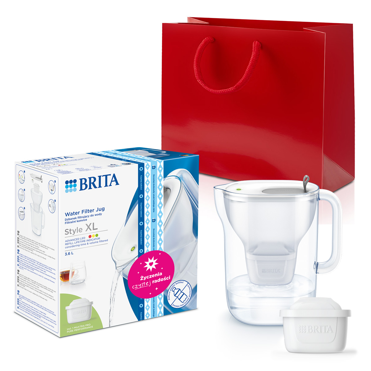 Brita dzbanek filtrujący szary Style XL duży wkład Pure Performance