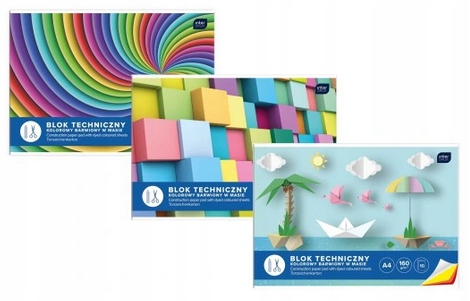 Blok techniczny kolorowy A4 10 kartek, Interdruk EAN (GTIN) 5902277070029