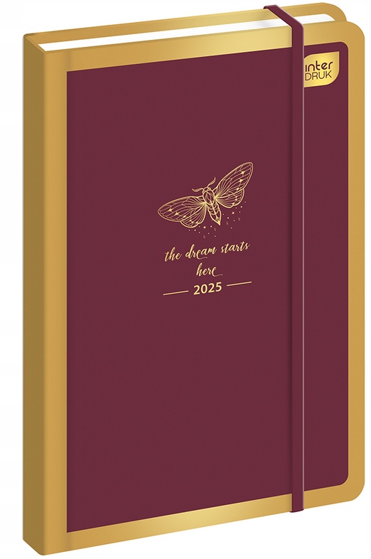 KALENDARZ KSIĄŻKOWY A6 TYGODNIOWY Z GUMKĄ 2025 NOTES TERMINARZ KIESZONKOWY