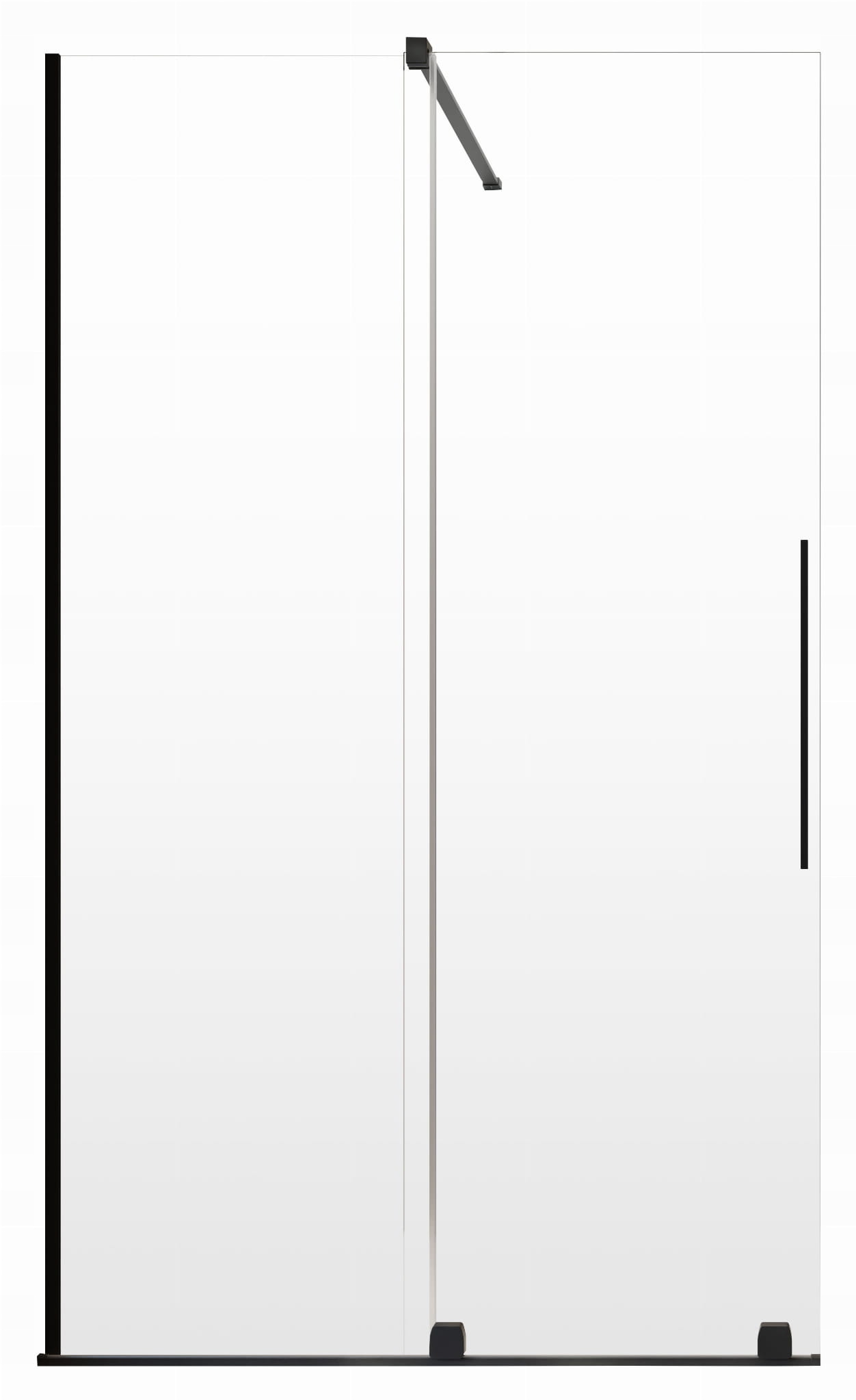Radaway Furo kabina Walk-In 150 cm černá, levá, posuvná, výška 200 cm