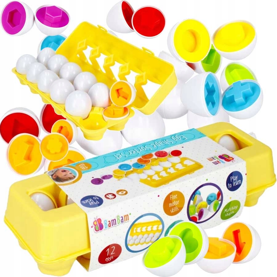 

Puzzle Układanka Montessori Kształty Jajka Sorter