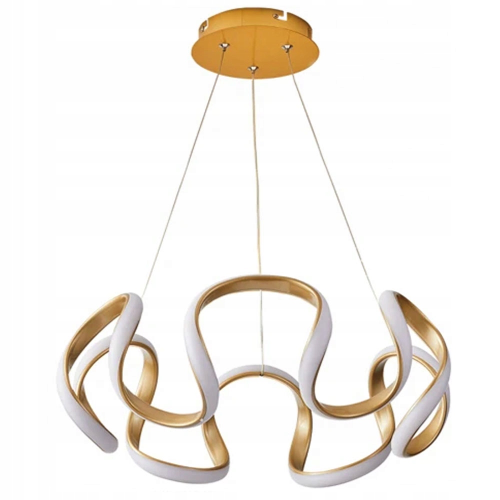 LAMPA WISZĄCA RING PLAFON okrąg żyrandol LED PILOT ZŁOTA 3 BARWY