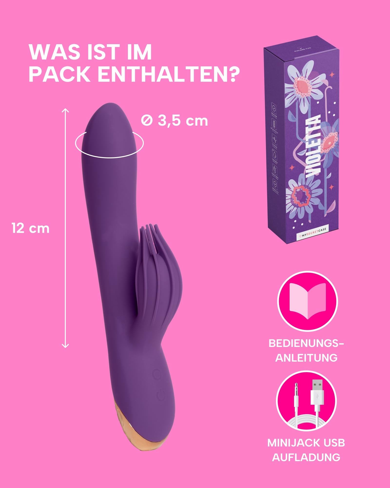 MYSECRETCASE Zestaw Wibratorów Klitoris 175cm Rabbit G Punkt 12 Trybów — miniatura 5