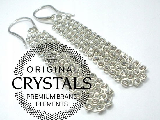 Krásné krystaly Dlouhé Náušnice Crystal