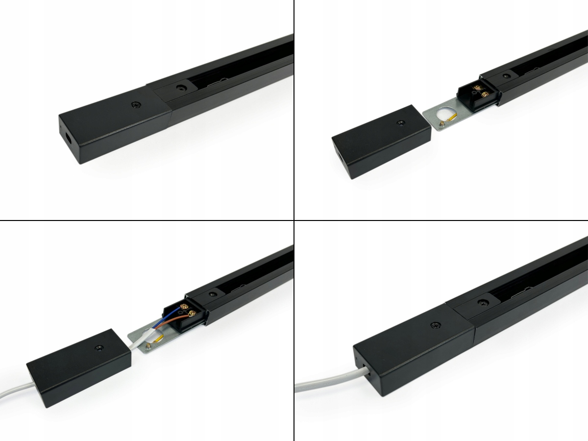 Zestaw Szynoprzewód 5x Lampa Oprawa 20W 3000K Szyna 3m Listwa 1-Fazowa Kolor czarny