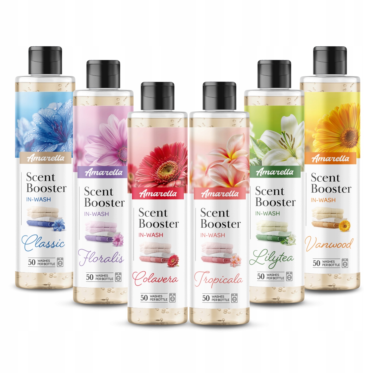 parfém do prádla Amarella 6x250 ml Sada vůní do tkanin 1,5 l