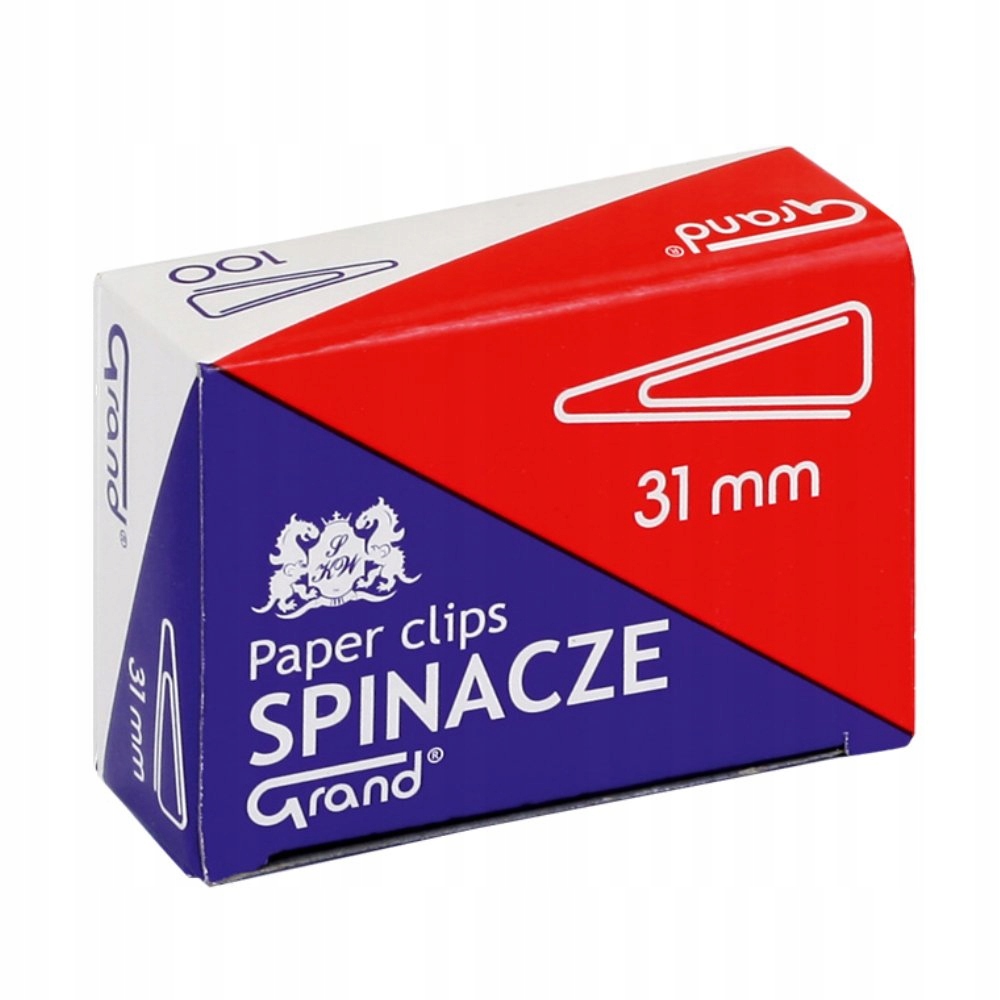 

Spinacze Grand Trójkątne 31mm Srebrne 100szt