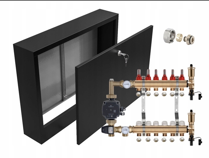Rozdělovač 7 pro podlahovku s Pompou Grundfos +pex Nástěnná Skříňka Kouzla