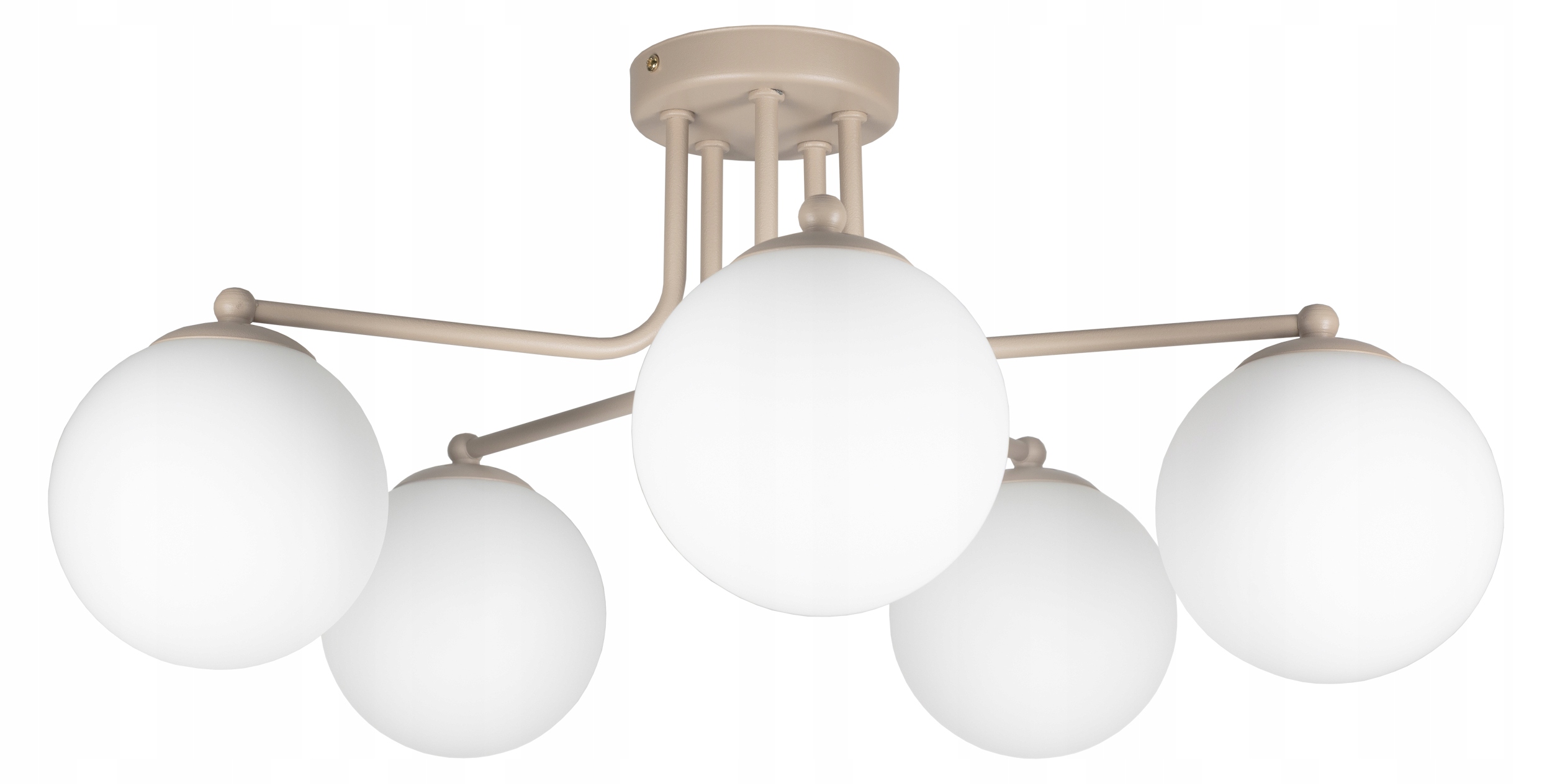 LAMPA WISZĄCA SUFITOWA ŻYRANDOL NOWOCZESNA ECRU BEŻ BIAŁE KULE LOFT LED