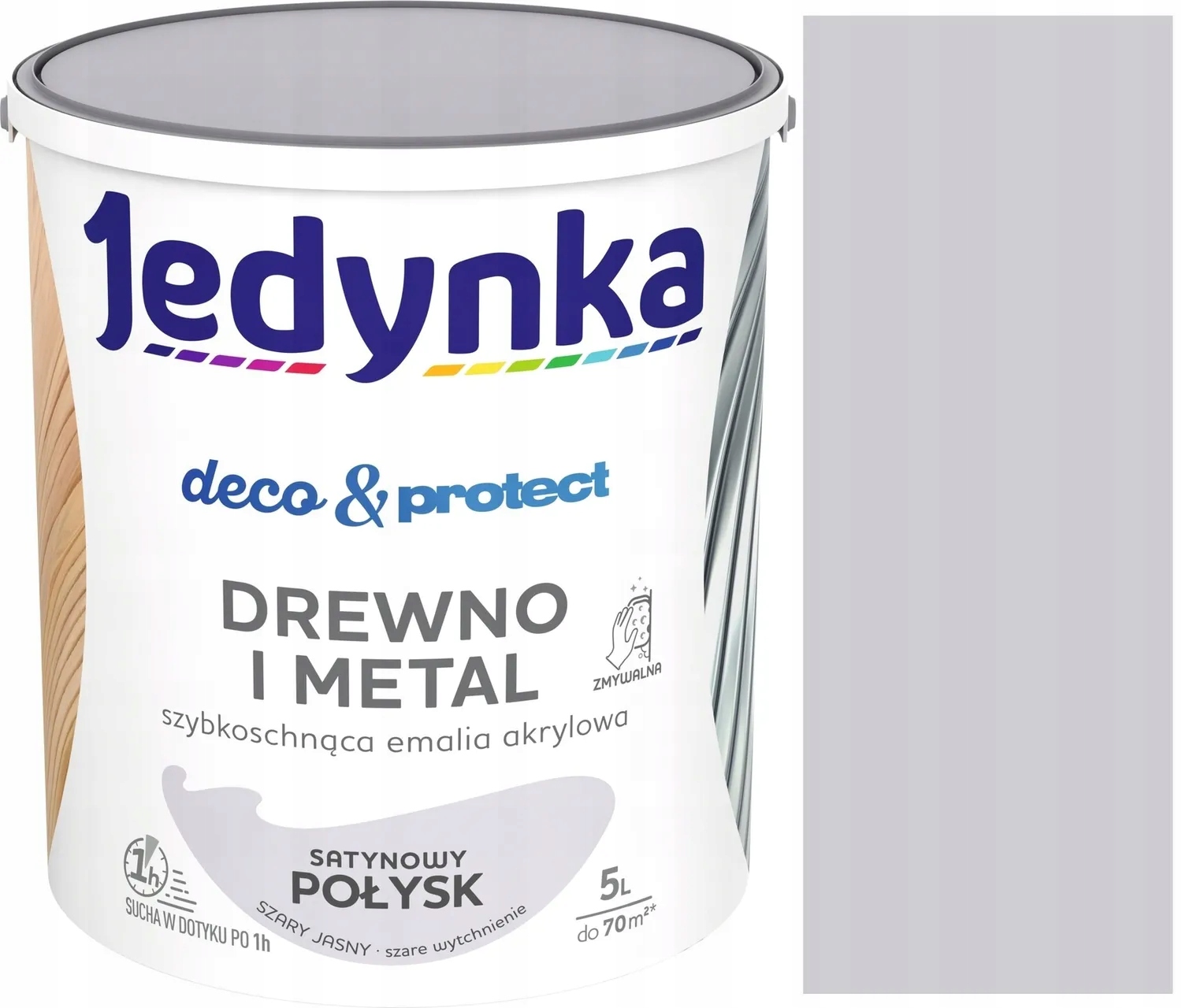 Jedynka Deco & Protect Dřevo Kov 5L Šedá Světlý Lesk