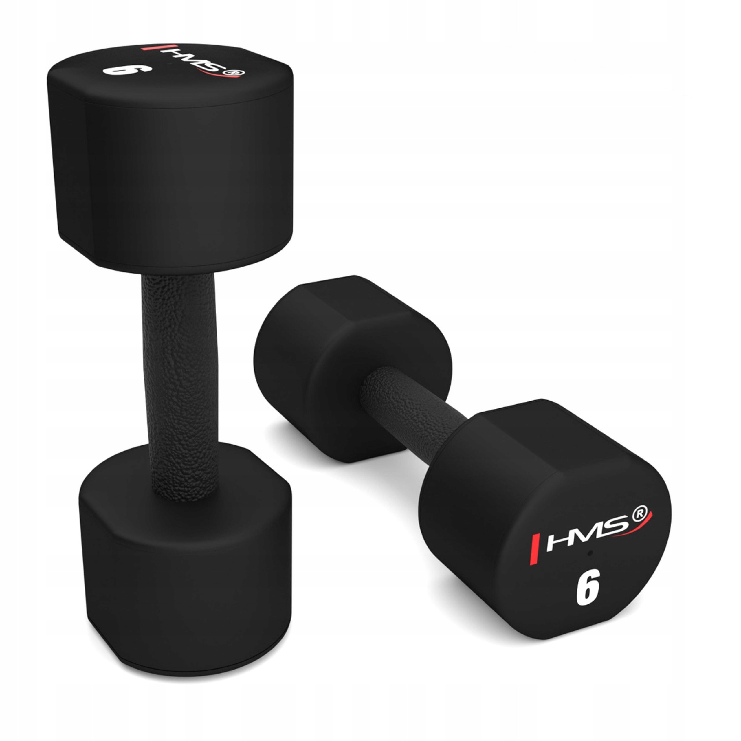 Činky činky polyuretanové závaží pro cvičení sada 2 x 6 kg Hms HPT06